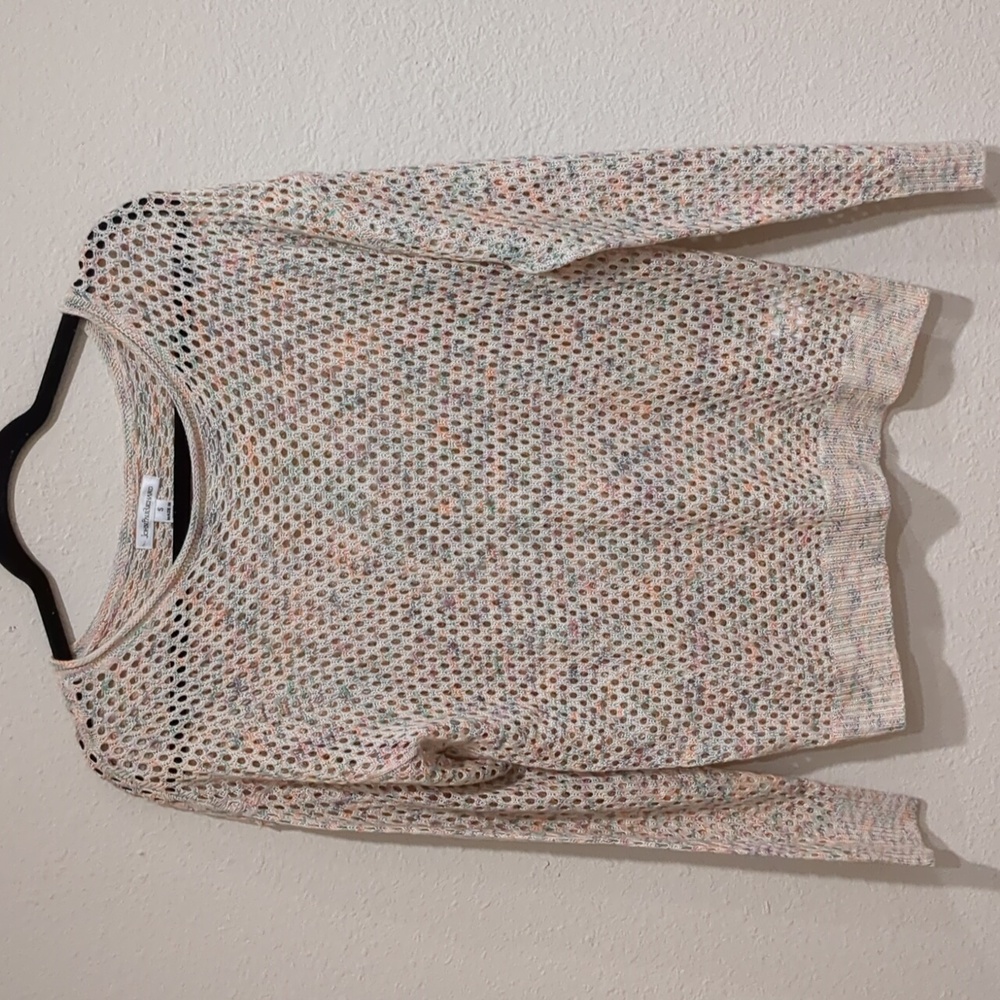 John Paul Richard Multicolor Knit Crochet Sweater Size Small